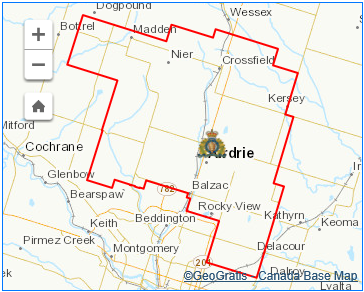 Map of West Airdrie RCMP coverage area